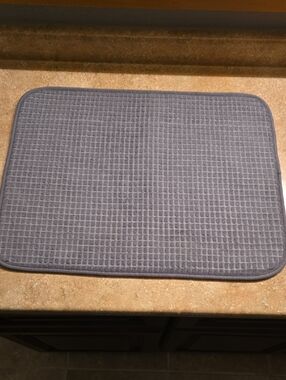Waffle Weave Kitchen Drying Mat - Gray - Approx. 17 X 23 Inches